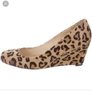 Kate Spade leopard wedge heels
